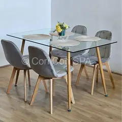 CORI CORI - Comedor Rubi 120x80cms + 4 Sillas Capitonne Velvet