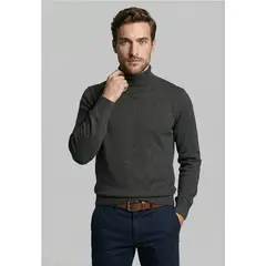 FEROUCH - Sweater Turtle Neck Black Melange
