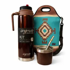 GENERICO - Pack Matero 4 en 1 / Bolso Matero + Mate + Bombilla + Termo