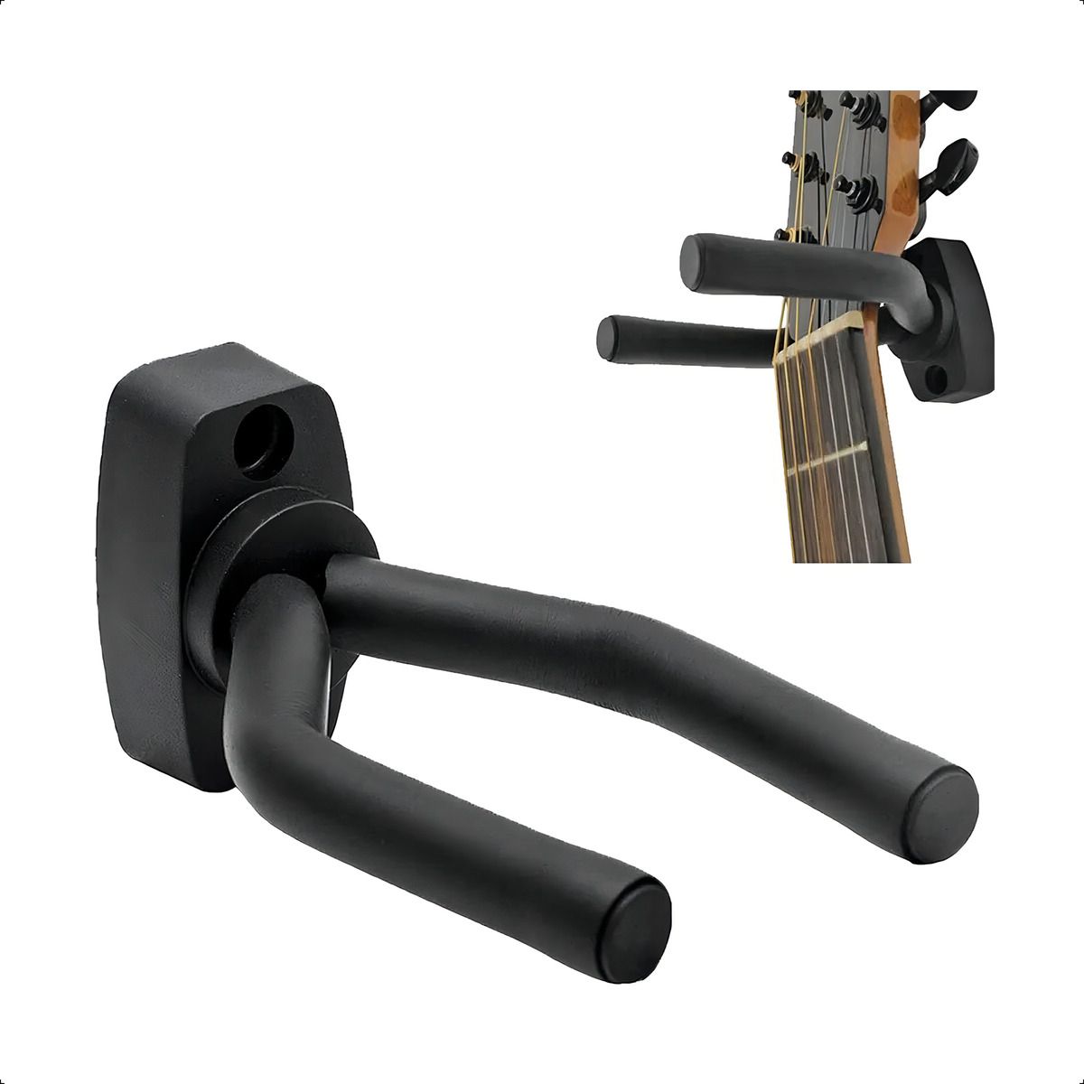 GENERICO - Soporte Para Guitara, Bajo, Ukelele, Cuatro De Muro O Pared Color Negro