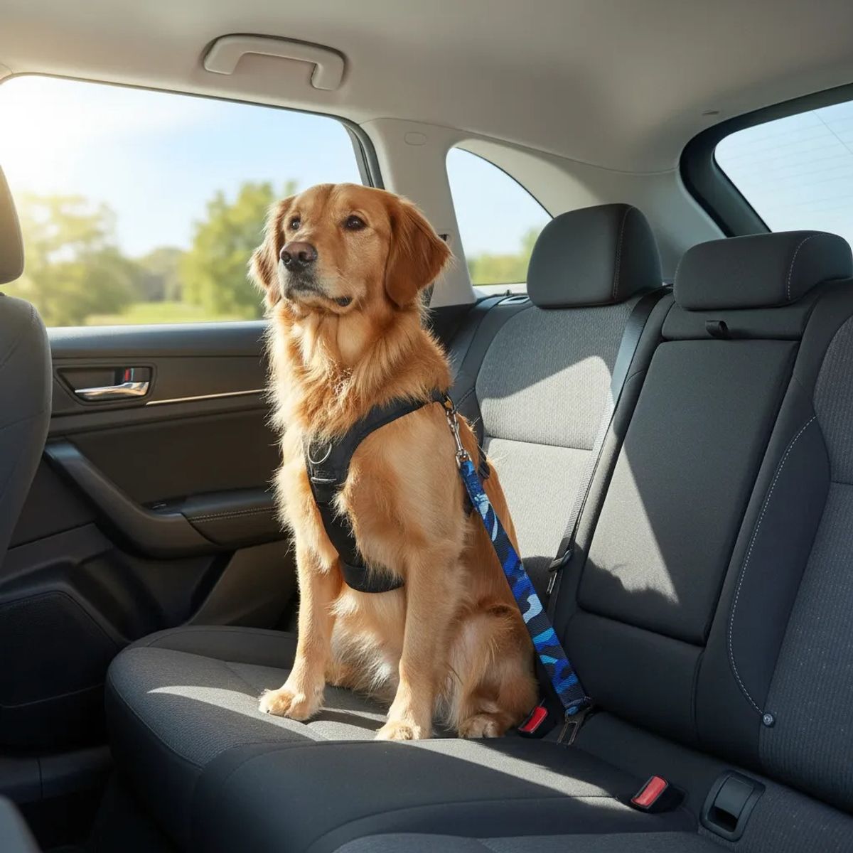 GENERICO - Cinturón De Seguridad Perro Gato Correa Elástica Auto Multicolor