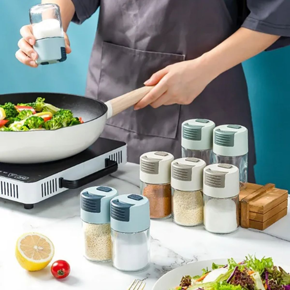 GENERICO - Salero Con Medidor 100 Ml Cocina Preciso Y Facil De Usar