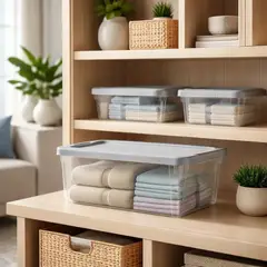 GENERICO - X2 Caja Transparente Aplilable Organizadora Almacenamiento 10 L