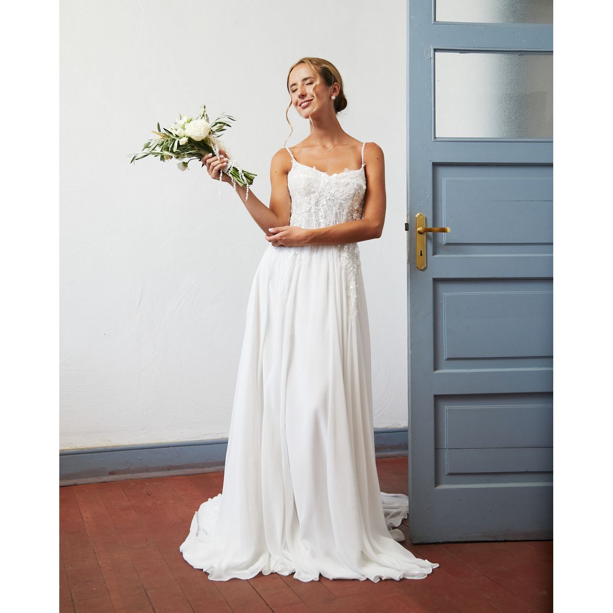 MI PLACARD - Vestido Largo de Novia Blanche Gasa Ivory