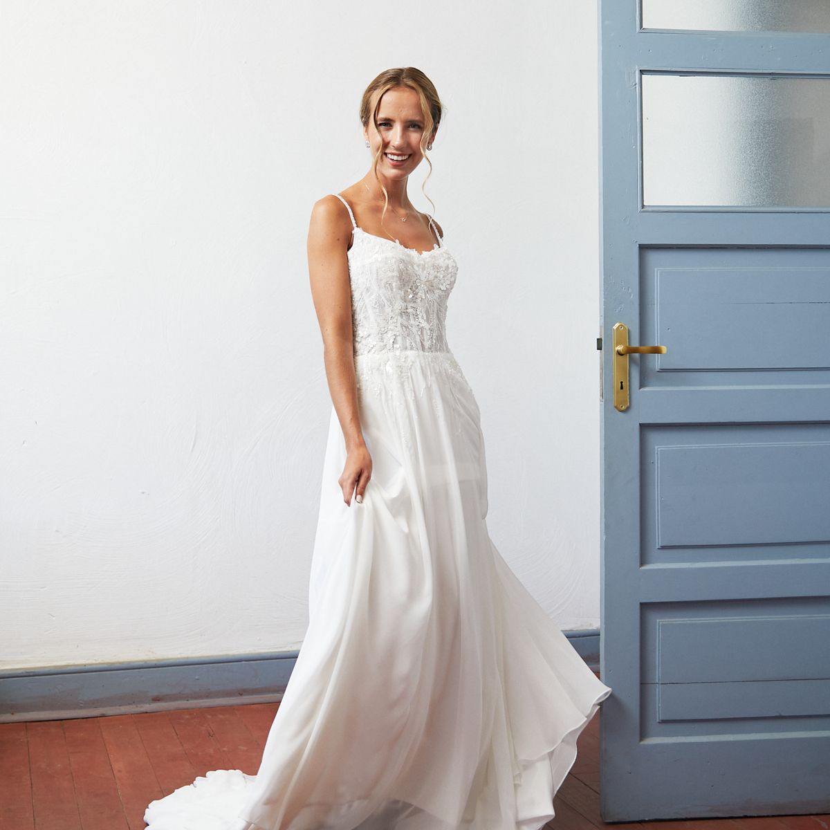 MI PLACARD - Vestido Largo de Novia Blanche Gasa Ivory
