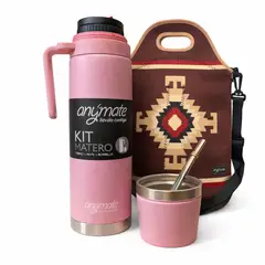 GENERICO - Pack Matero 4 en 1 / Bolso Matero + Mate + Bombilla + Termo