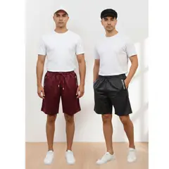 LIKE SHOP - Pack 2 Short Bermuda Jaspeado Deportivo Hombre Bolsillos Cierre A557