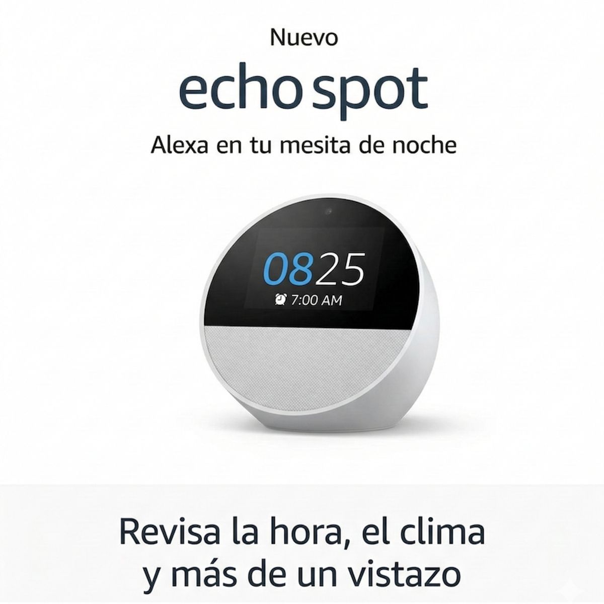 AMAZON - Amazon Echo Spot 2024 Alexa Reloj Inteligente Pantalla Smart Speaker