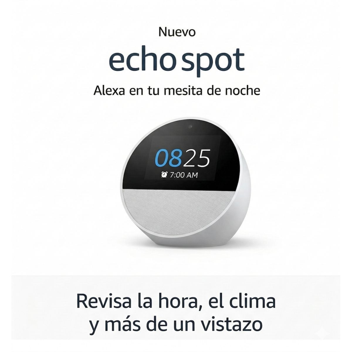 AMAZON - Amazon Echo Spot 2024 Alexa Reloj Inteligente Pantalla Smart Speaker