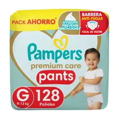 PAMPERS - Pañales Premium Care Pants Talla G 128 Un