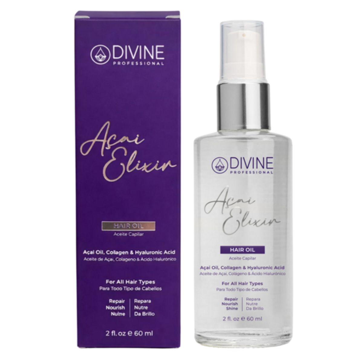 DIVINE PROFESSIONAL - Aceite Capilar Acai Elixir 60 ml Divine Professional