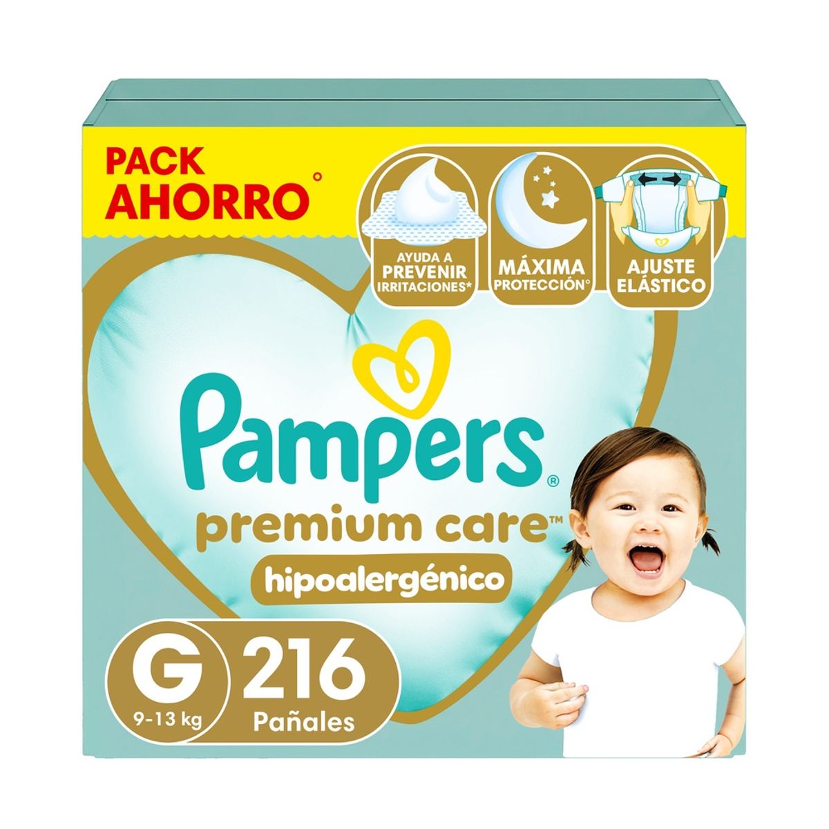 PAMPERS - Pañal Pampers Premium Care Tamaño G 216 Un