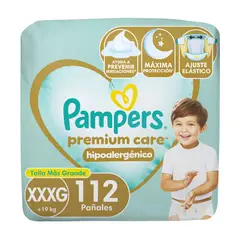 PAMPERS - Pañal Premium Care Tamaño XXXG 112 Un