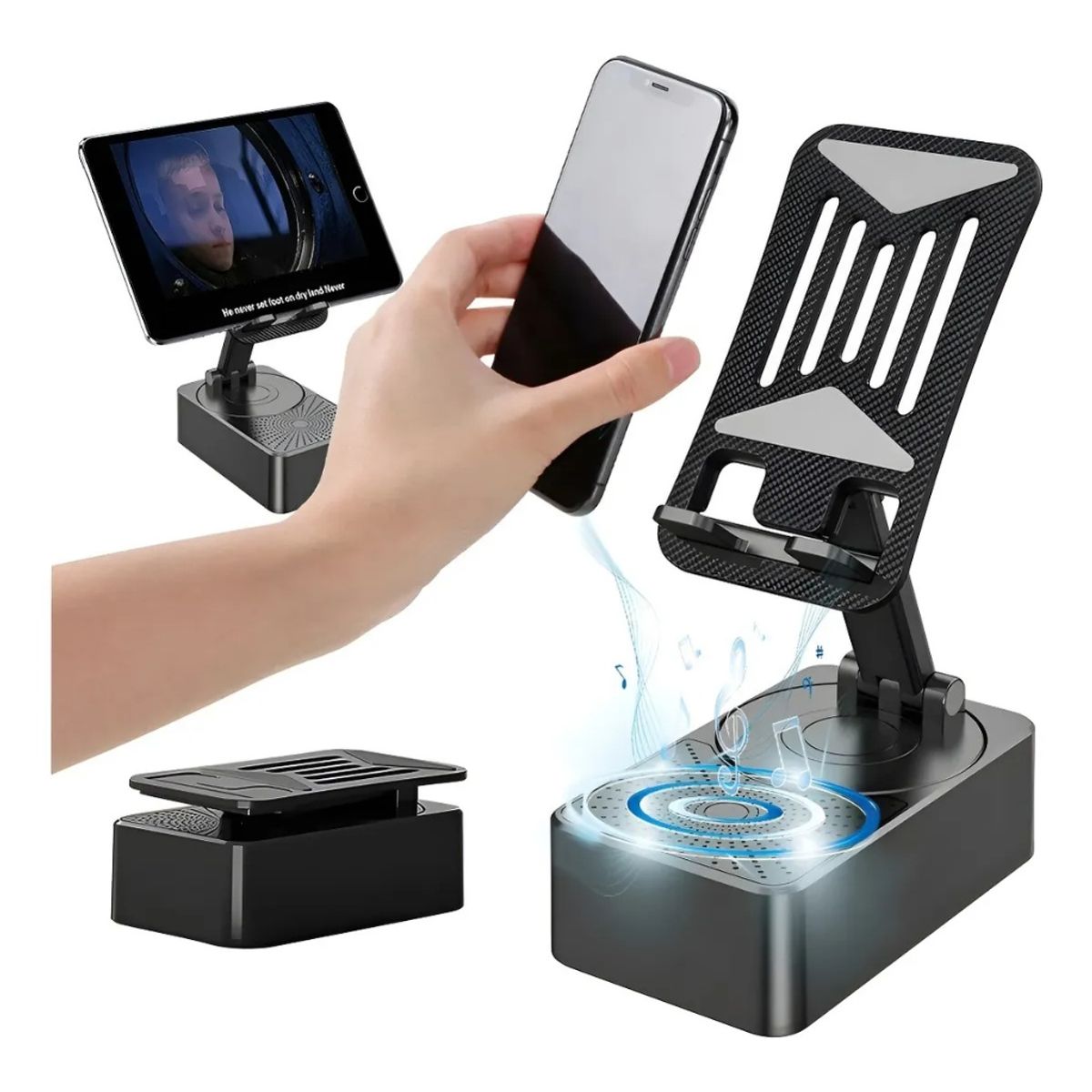 GENERICO - Soporte multifuncional 3 en 1 para teléfono, altavoz Bluetooth y batería externa