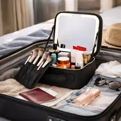 MOVI - Organizador de Maquillaje con Espejo LED Integrado Cosmetiquero Profesional Portátil