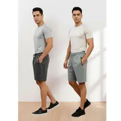 LIKE SHOP - Pack 2 Short Bermuda Deportivo Liso Hombre Bolsillos Cierre A559