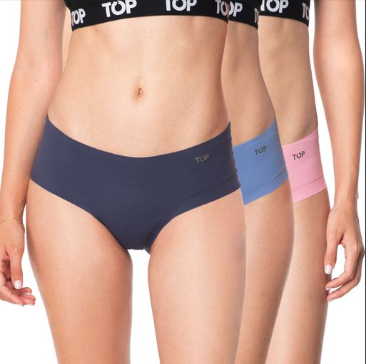 Calzon Pantaletas Microfibra Corte Laser Pack 3 C2 Multicolor XS