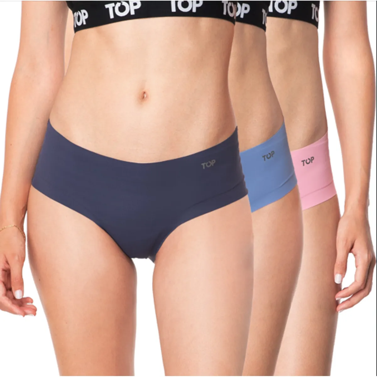 TOP - Calzón Pantaletas Microfibra Corte Laser Pack 3 C2 Top