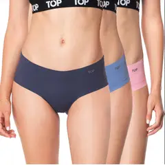 TOP - Calzón Pantaletas Microfibra Corte Laser Pack 3 C2