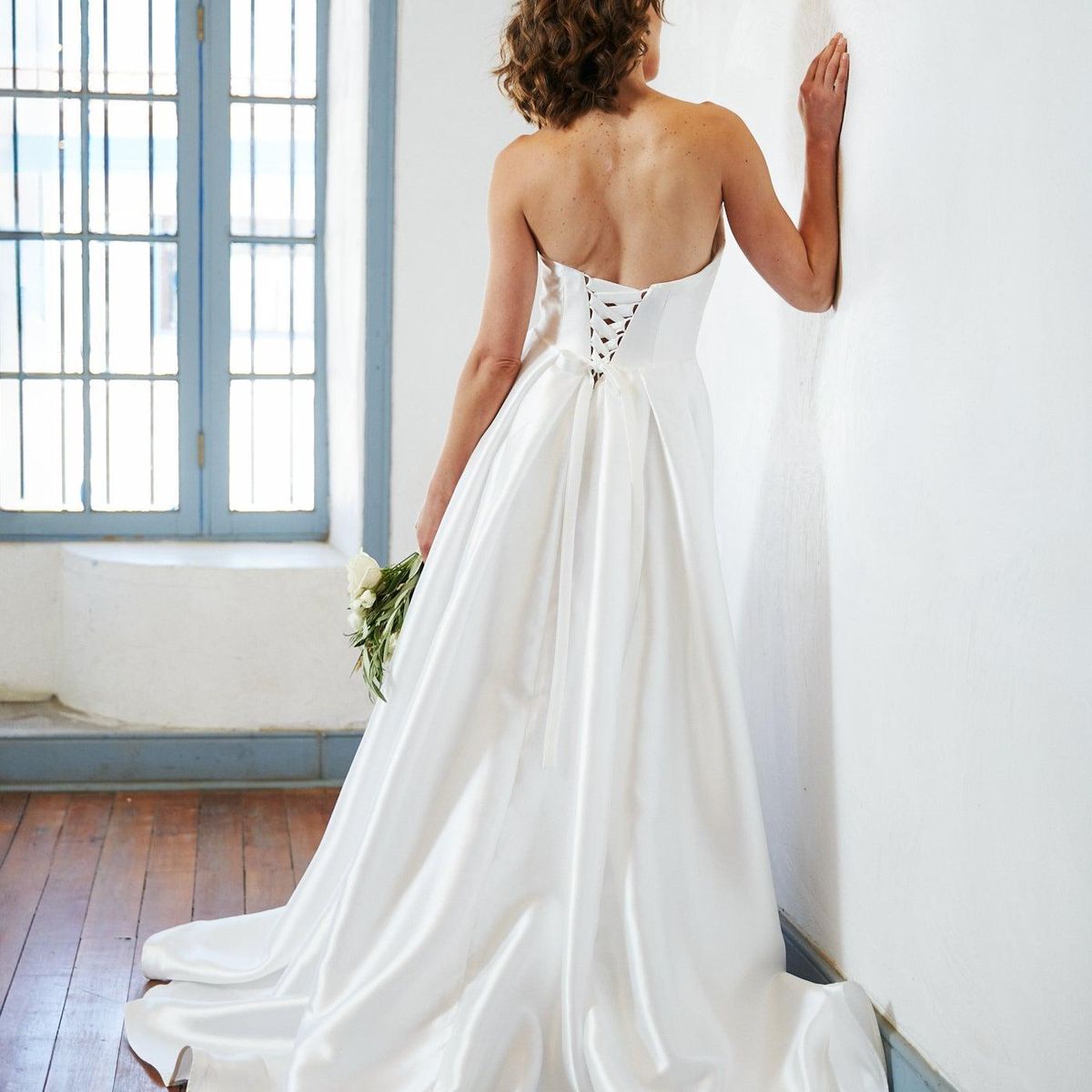 MI PLACARD - Vestido Largo de Novia Celeste Blanco