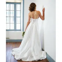 MI PLACARD - Vestido Largo de Novia Celeste Blanco