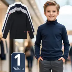 UTILISIMO - Polera Camiseta Polar Primera Capa Beatle Manga Larga Colores Surtido Niño