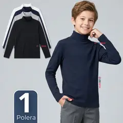 UTILISIMO - Polera Camiseta Polar Primera Capa Beatle Manga Larga Colores Surtido Niño