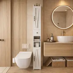 HOMER DESIGN - Mueble estante Organizador De Baño Estilo Europeo 20x20x180cm