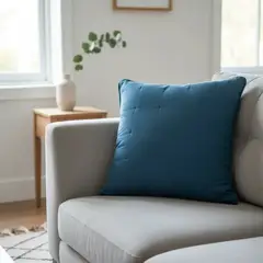 TODOHOGAR SANTIAGO DE CHILE - Set De 2 Cojines Bordados 60×60 Cm · Algodón · Azul Profundo