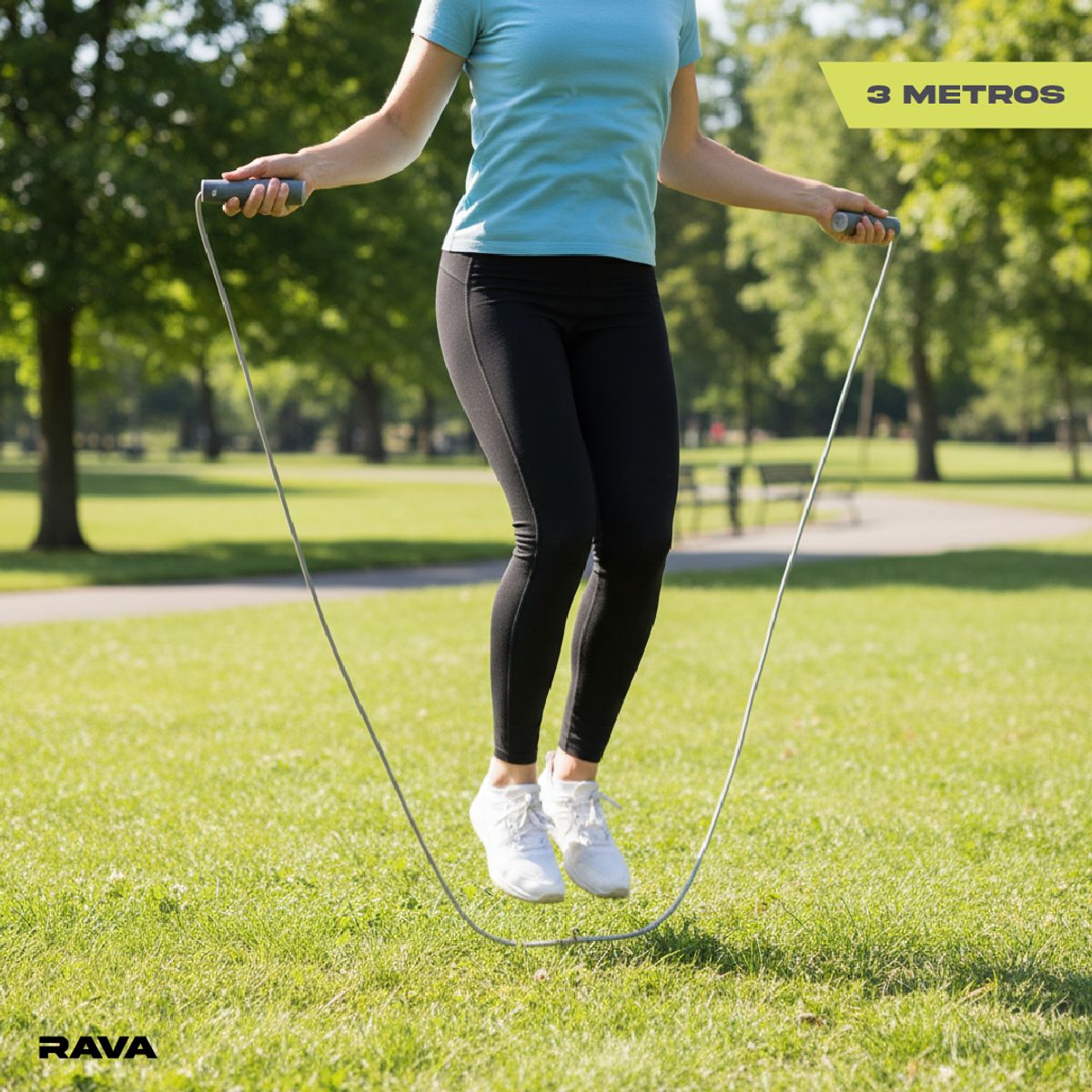 RAVA - Cuerda de Saltar 3 metros Cardio Ejercicio Fitness Rava