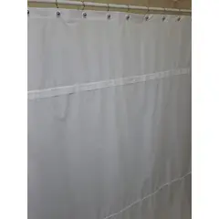 GENTILE - Cortina y Set de baño 5 piezas blanco broderie 180 x 180 cms