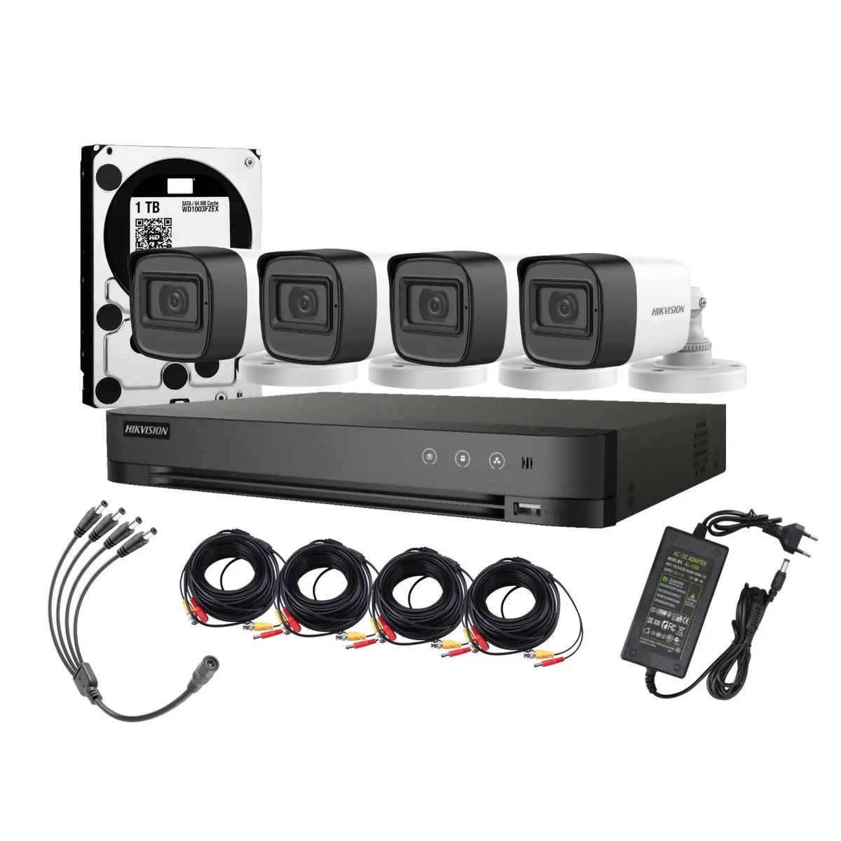 HIKVISION - Kit 4 Cámaras Hikvision 1080p Lite 4 Bala Exterior