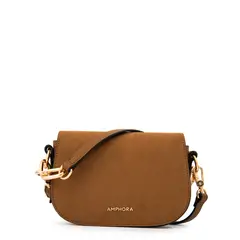 AMPHORA - Cartera bandolera chiara café