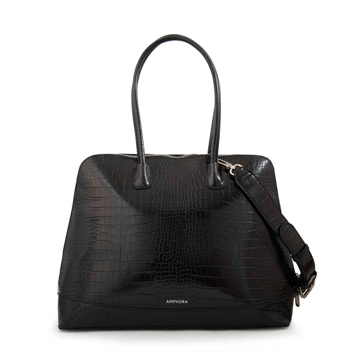 AMPHORA - Cartera tote porta notebook gloria negro