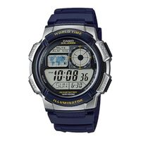 RELOJ AE-1000W-2AVDF WORLD TIME PLATEADO/AZUL HOMBRE