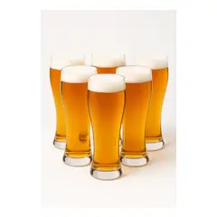 GENERICO - Set 6 Vasos Cerveceros Vidrio Resistente Vasos Vidrio 710ml Vaso Vidrio