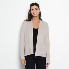 WADOS - CHALECO MANGA LARGA SOLIDO CON BOLSILLO