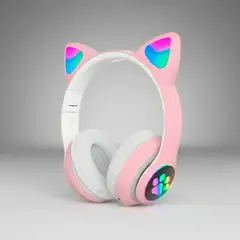 GENERICO - Audifono Bluetooth Cat Ear KT-46 Rosado Color Rosado