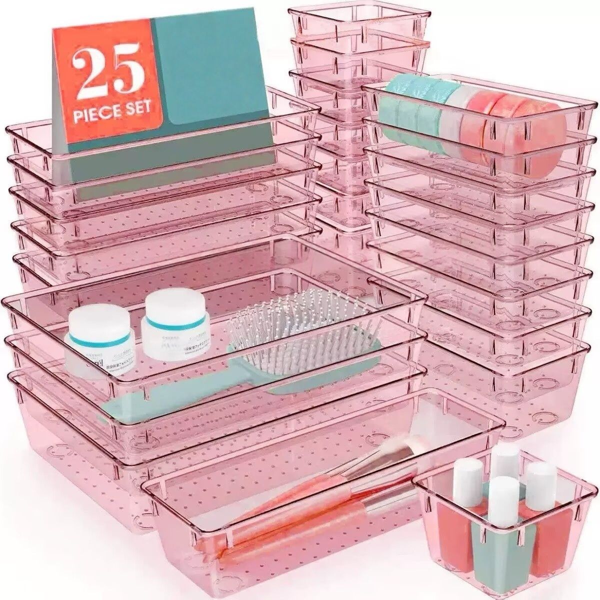 GENERICO - Set 25 Organizadores Cajones Separadores Escritorio Multiuso