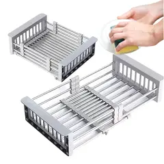 GENERICO - Secaplatos Extensible Acero Inoxidable Para Lavaplatos - Ajustable y Multiuso