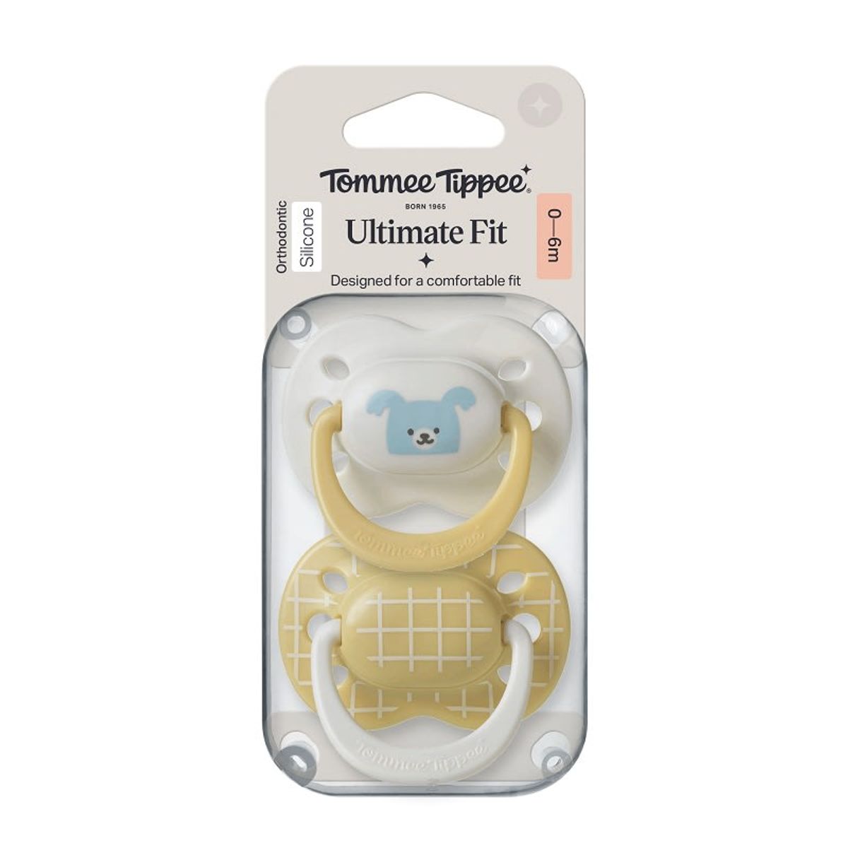 TOMMEE TIPPEE - CHUPETE DE SILICONA ULTIMATE FIT 2 UNIDADES 0-6 MESES NIÑO AMARILLO