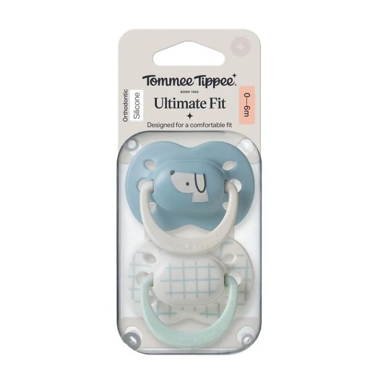 Chupete de silicona coleccion Club House 0-6 meses 2 unidades Ultimate Fit nino azul