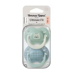 TOMMEE TIPPEE - Chupete de silicona colección Club House 0-6 meses 2 unidades Ultimate Fit niño verde