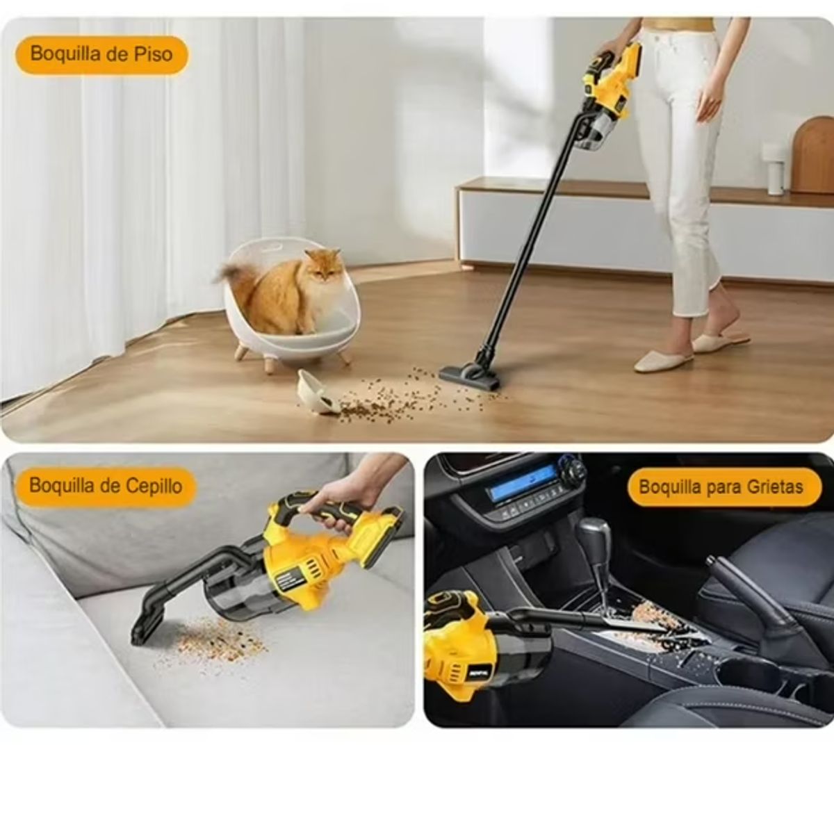 MOVI - Aspiradora Eléctrica Inalámbrica 5 en 1 con Batería y Filtro Hepa