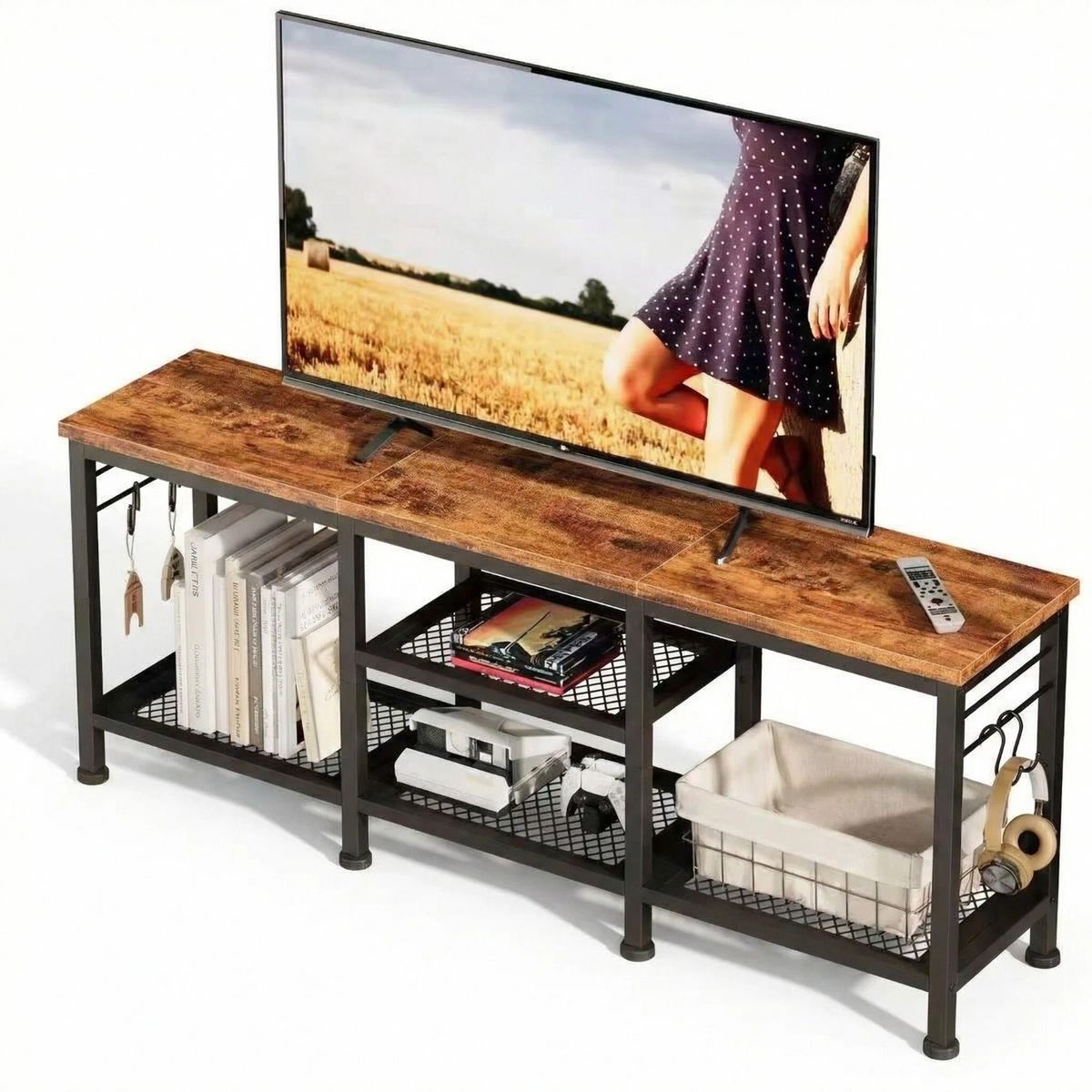 IDEEHOUSE - Rack Tv Metálico Heavy-duty Arrimo Industrial 118cm