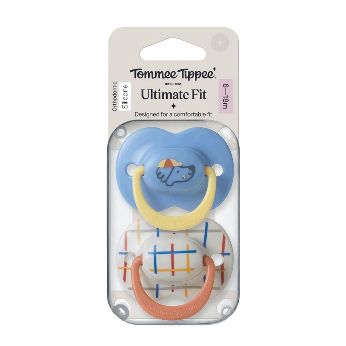 TOMMEE TIPPEE - CHUPETE DE SILICONA ULTIMATE FIT 2 UNIDADES 6-18 MESES NIÑO AZUL
