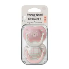 TOMMEE TIPPEE - CHUPETE DE SILICONA ULTIMATE FIT 2 UNIDADES 0-6 MESES NIÑA ROSADO