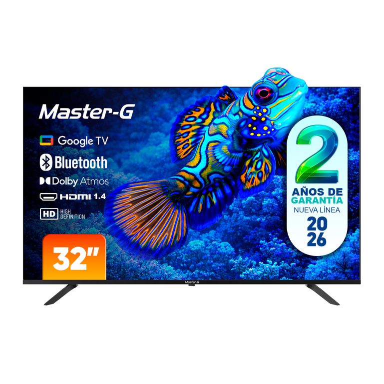 Smart TV LED 32" Google TV HD Bluetooth MGG32HFK5 Master-G