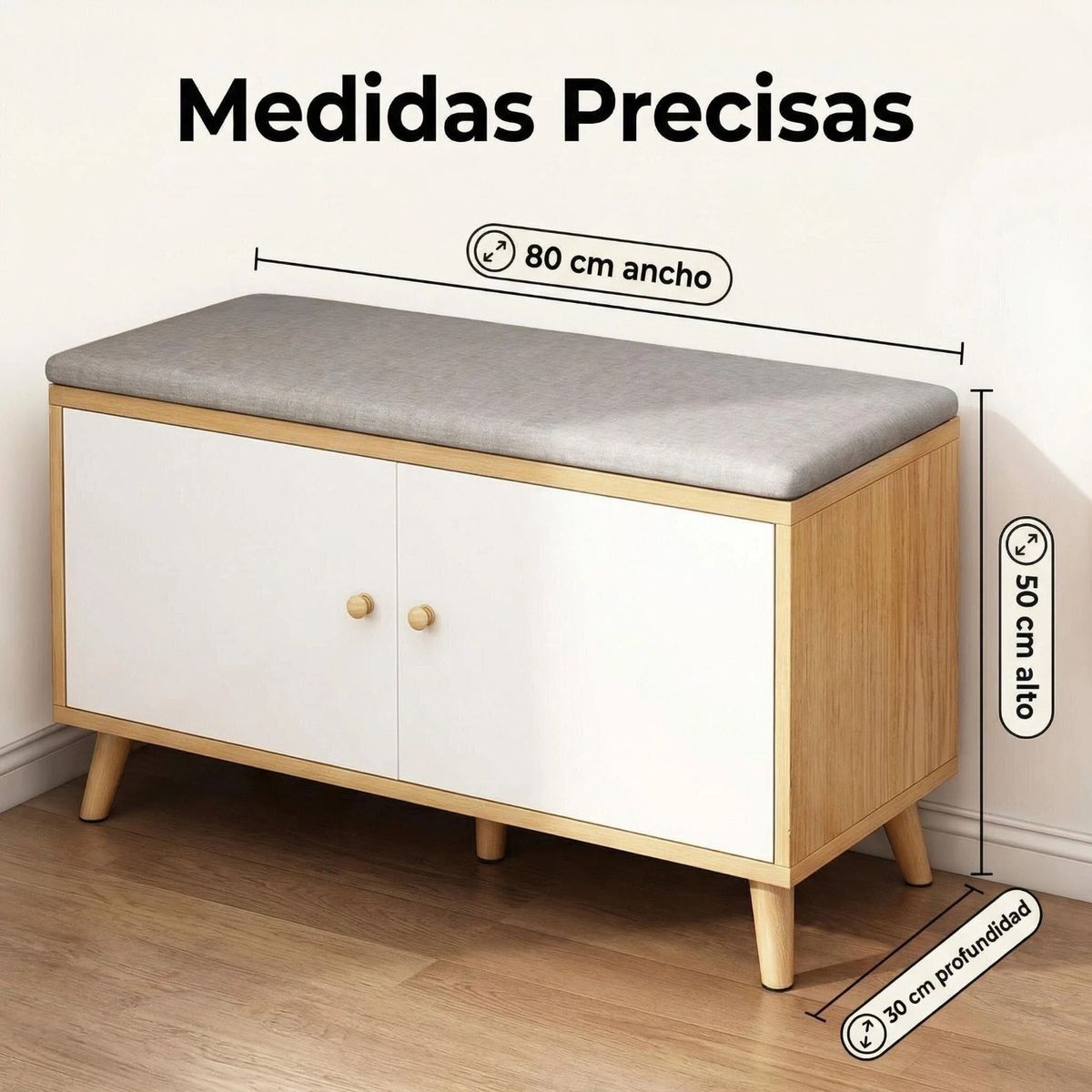 IDEEHOUSE - Zapatero Organizador Con Asiento 80cm
