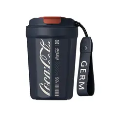 COCA COLA - Germ Termo Taza de Café Frío O Caliente Vaso Térmico, 390 ML Azul